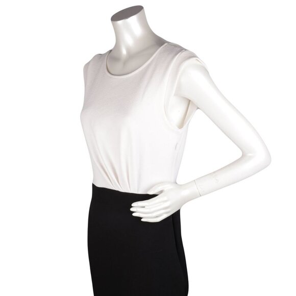 MYSTIC Open Back Dress Two Tone Knee Length Stretch Lightweight Black White - Picture 4 of 9